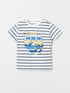 LC Waikiki Crew Neck Short Sleeve Printed Baby Boy T-Shirt and Shorts 2-Piece Set